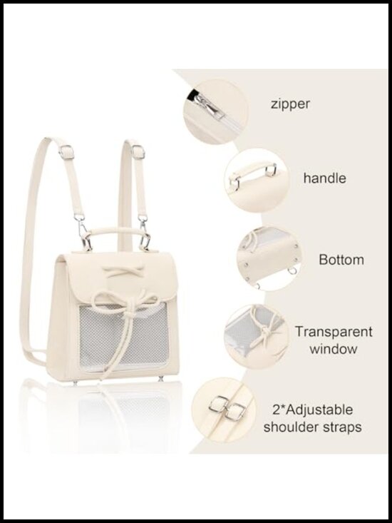 Mini Ita Backpack Crossbody Bag for Pin Display - Faux Leather